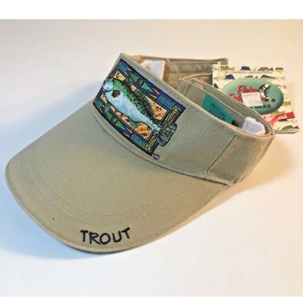 NWT Flying Fisherman "TROUT" Visor W/ Sweat Band